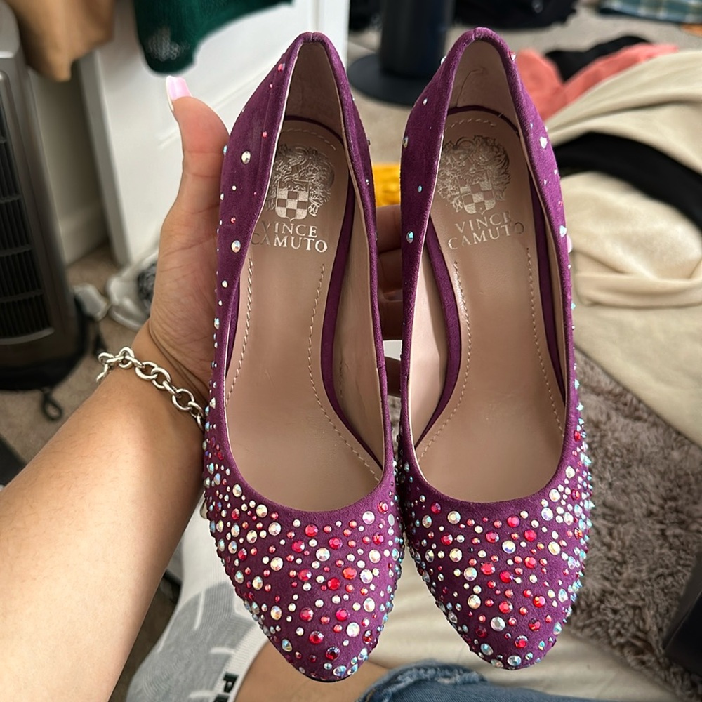 Purple studded heels